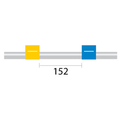 [1.52-YB-MH-F] Contour Flared End MH Pump Tube 2tag (152mm) 1.52mm ID Yellow/Blue (PKT 6)