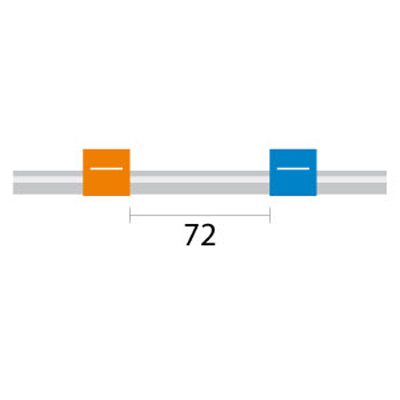 [0.25-OB-F-S] Contour Flared End PVC Pump Tube Short 2tag 0.25mm ID Orange/Blue (PKT 6)