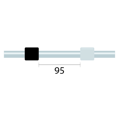 [3.17-BLKW-95-L] PVC Pump Tube Long 2tag (95mm) 3.17mm ID Black/White (PKT 12)