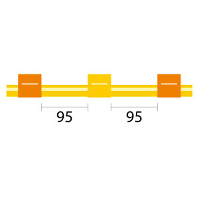[0.51-OY3B-95-SF-F] Contour Flared End Solva Pump Tube 3tag (95mm) 0.51mm ID Orange/Yellow (PKT 6)
