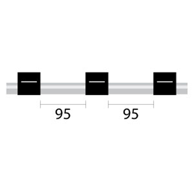 [0.76-BLK3B-95-F] Contour Flared End PVC Pump Tube 3tag (95mm) 0.76mm ID Black/Black (PKT 6)