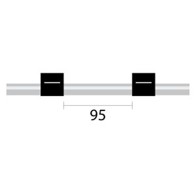 [0.76-BLK-95-F-S] Contour Flared End PVC Pump Tube 2tag (95mm) 0.76mm ID Black/Black (PKT 6)